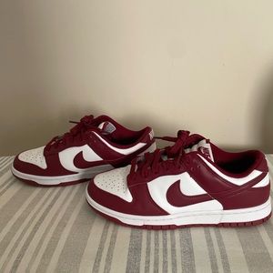 Burgundy and White Nike Dunks